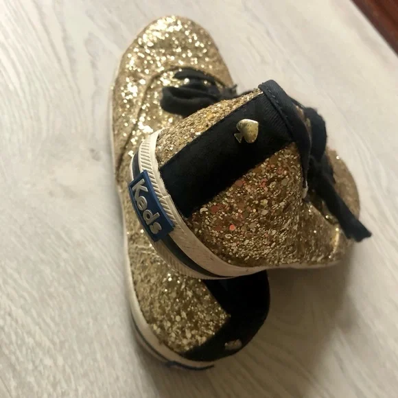 Kate Spade NY Keds Glitter Gold Sneakers, 7.5 - Picture 11 of 16